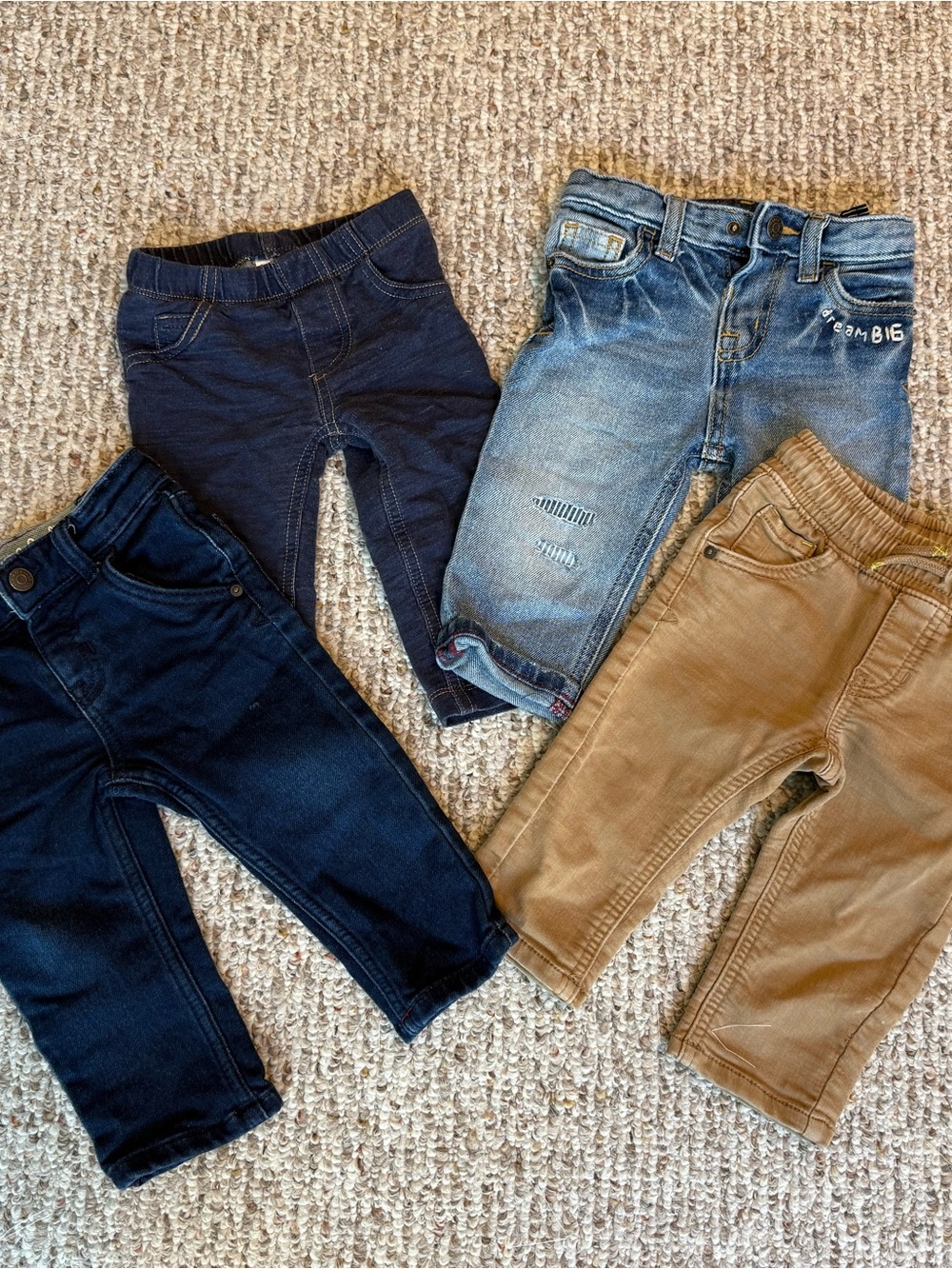 Cat & Jack Kids Pants Bundle - Navy, Light Blue, Dark Blue, Tan